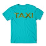 Taxi Atoll Blue Men's T-shirt for Taxi Driver, Work