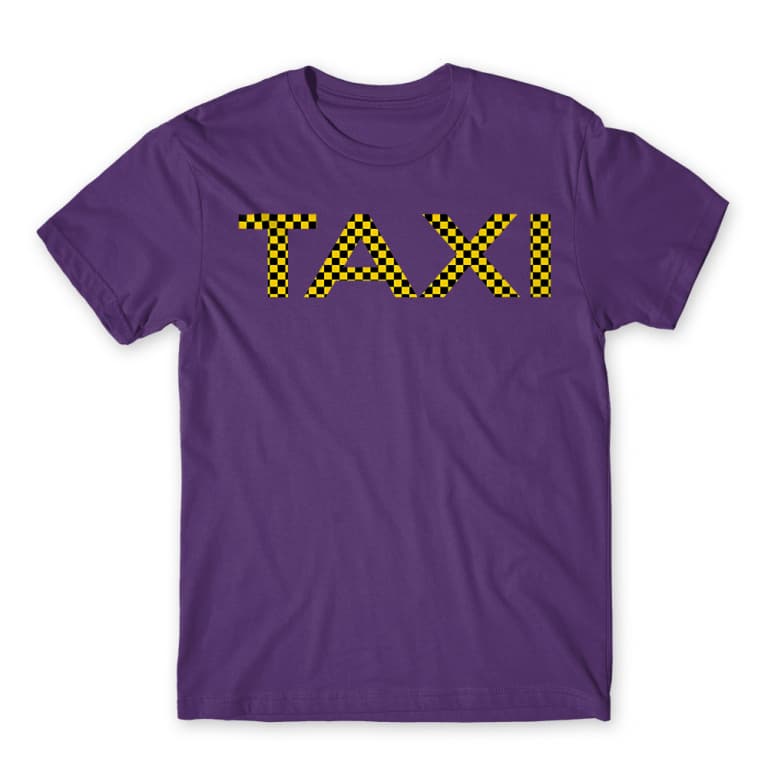 Taxi Dark Purple Men's T-shirt for Taxi Driver, Work