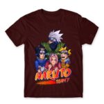 Team 7 – Naruto Burgundy Men's T-shirt for Anime, Naruto