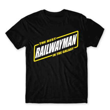 The best railwayman in the galaxy Black Men's T-shirt for Train Conductor, Work