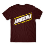 The best railwayman in the galaxy Burgundy Men's T-shirt for Train Conductor, Work