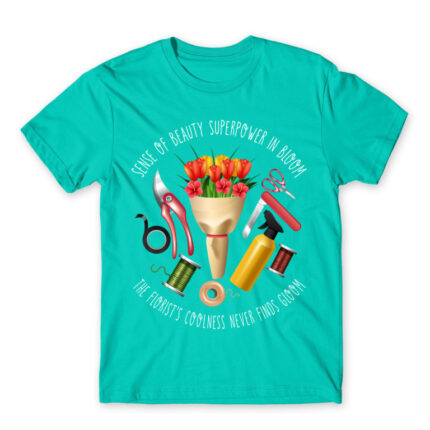 The florist is always cool Turquoise Men's T-shirt for Florist, Work