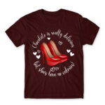 There are no calories in shoes Burgundy Men's T-shirt for Funny, Shopping