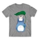 Totoro – Guardians of the Forest Grey Melange Men's Tee for Anime, My Neighbour Totoro