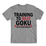 Training to beat Goku Grey Melange Men's Tee for Anime, Dragon Ball