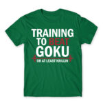 Training to beat Goku Kelly Green Men's T-shirt for Anime, Dragon Ball