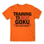 Training to beat Goku Orange Men's Tee for Anime, Dragon Ball
