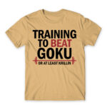 Training to beat Goku Sand Men's T-shirt for Anime, Dragon Ball