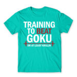 Training to beat Goku Turquoise Men's Tee for Anime, Dragon Ball
