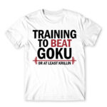 Training to beat Goku White Men's T-shirt for Anime, Dragon Ball