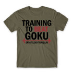Training to beat Goku Zinc Men's T-shirt for Anime, Dragon Ball