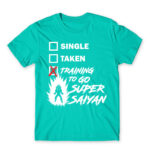 Training to go Super Saiyan Turquoise Men's Tee for Anime, Dragon Ball
