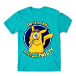 Twisty Detective Pikachu Atoll Blue Men's Tee for Anime, Pokemon