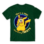 Twisty Detective Pikachu Bottle Green Men's Tee for Anime, Pokemon