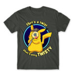 Twisty Detective Pikachu Dark Grey Men's T-shirt for Anime, Pokemon