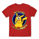 Twisty Detective Pikachu Red Men's Tee for Anime, Pokemon