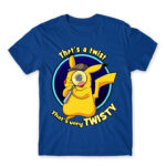 Twisty Detective Pikachu Royal Blue Men's T-shirt for Anime, Pokemon
