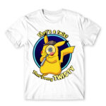 Twisty Detective Pikachu White Men's Tee for Anime, Pokemon
