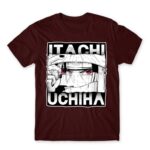 Uchiha Itachi Eyes Burgundy Men's Tee for Anime, Naruto