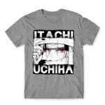 Uchiha Itachi Eyes Grey Melange Men's T-shirt for Anime, Naruto