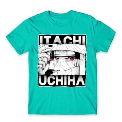 Uchiha Itachi Eyes Turquoise Men's Tee for Anime, Naruto