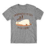 Unfortunately I’m busy, I’m in a hurry! Grey Melange Men's Tee for Funny, Laziness