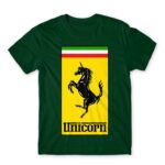 Unicorn Ferrari Bottle Green Men's T-shirt for Brand Parody, Funny