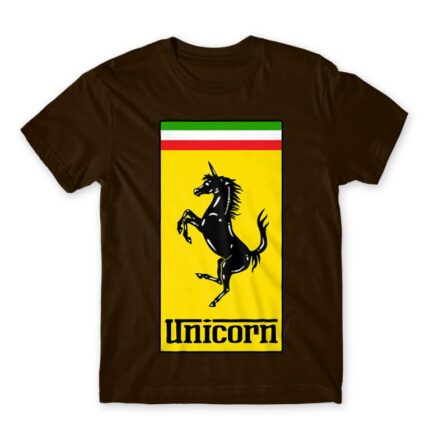Unicorn Ferrari Chocolate Men's T-shirt for Brand Parody, Funny