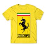 Unicorn Ferrari Lemon Men's Tee for Brand Parody, Funny