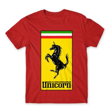 Unicorn Ferrari Red Men's T-shirt for Brand Parody, Funny