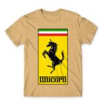 Unicorn Ferrari Sand Men's T-shirt for Brand Parody, Funny