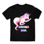 Unicorn Soul Black Men's T-shirt for Anime, Anime Funny