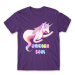 Unicorn Soul Dark Purple Men's Tee for Anime, Anime Funny