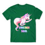 Unicorn Soul Kelly Green Men's T-shirt for Anime, Anime Funny