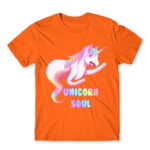 Unicorn Soul Orange Men's T-shirt for Anime, Anime Funny