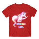 Unicorn Soul Red Men's Tee for Anime, Anime Funny
