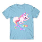 Unicorn Soul Sky Blue Men's T-shirt for Anime, Anime Funny