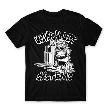 Universal lift system Black Men's T-shirt for Forklift Driver, Work