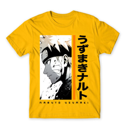 Uzumaki Naruto – Minimal Gold Men's Tee for Anime, Naruto