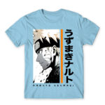 Uzumaki Naruto – Minimal Sky Blue Men's Tee for Anime, Naruto