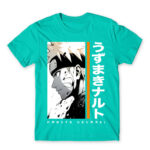 Uzumaki Naruto – Minimal Turquoise Men's T-shirt for Anime, Naruto