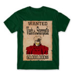 Vash wanted Bottle Green Men's T-shirt for Anime, Trigun
