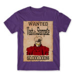 Vash wanted Dark Purple Men's Tee for Anime, Trigun