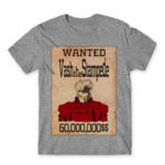 Vash wanted Grey Melange Men's Tee for Anime, Trigun