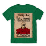 Vash wanted Kelly Green Men's Tee for Anime, Trigun