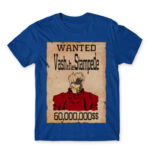 Vash wanted Royal Blue Men's Tee for Anime, Trigun
