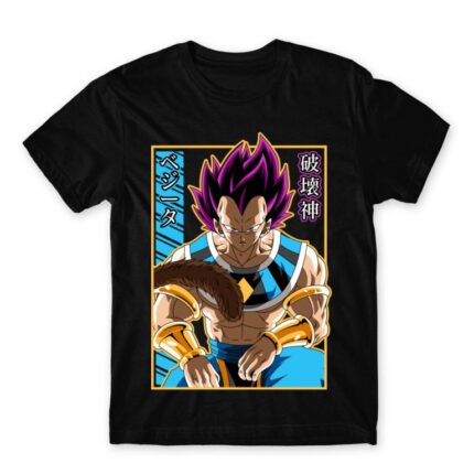 Vegeta Hakashin Black Men's Tee for Anime, Dragon Ball