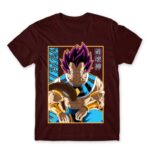 Vegeta Hakashin Burgundy Men's T-shirt for Anime, Dragon Ball