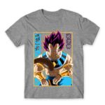 Vegeta Hakashin Grey Melange Men's Tee for Anime, Dragon Ball