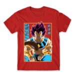 Vegeta Hakashin Red Men's T-shirt for Anime, Dragon Ball